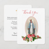 Funeral Virgin Mary Floral Religieuze Katholieke Bedankkaart (Voorkant / Achterkant)