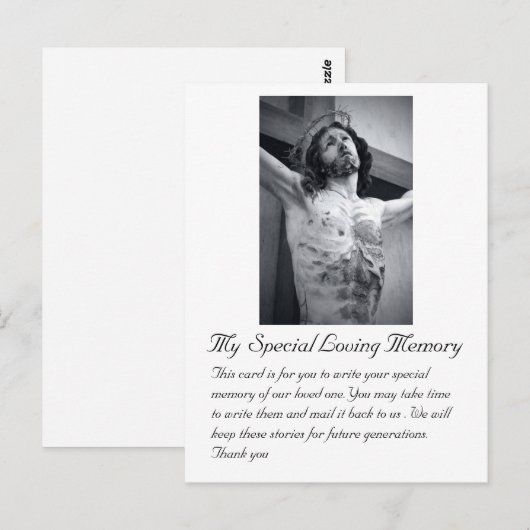 Funeral Wedding Special Memory Kaart (Voorkant / Achterkant)