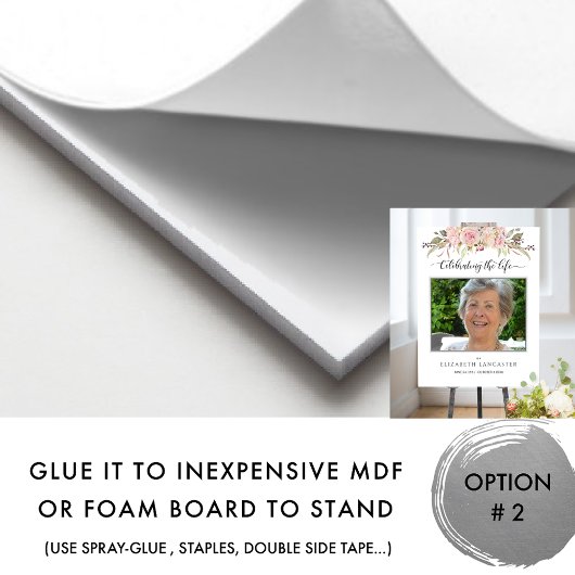 Funeral Welcome Photo Blush Pink Floral Sign Poster