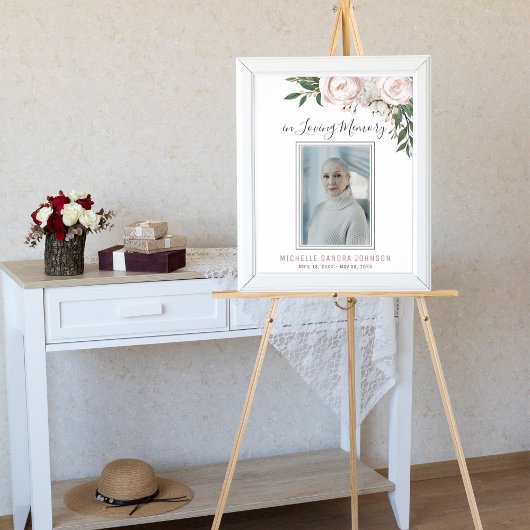 Funeral White Celebrating of Life Welcome Sign Poster