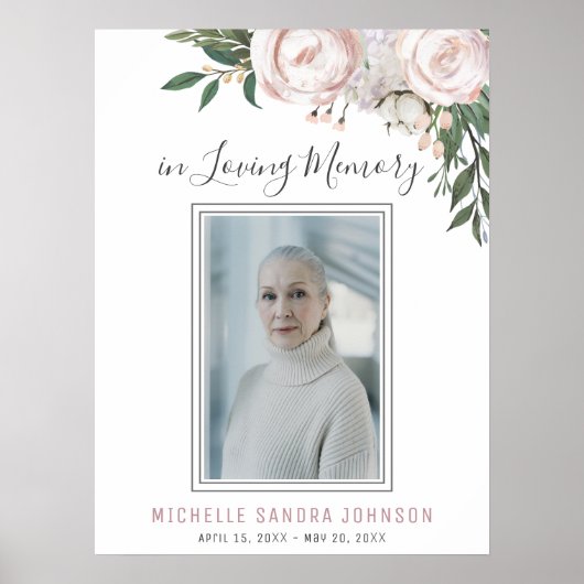 Funeral White Celebrating of Life Welcome Sign Poster (Voorkant)