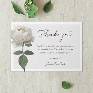 Funeral White Rose Bedankt voor je briefkaart