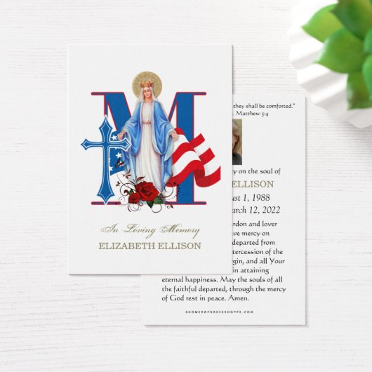 Funerale Militaire Amerikaanse Vlag Prayer Visitekaartje (Bureau)