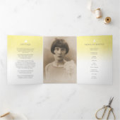 Funerale programmaorde van dienst gele roos drieluik programma (Binnen)