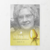 Funerale programmaorde van dienst gele roos drieluik programma (Cover)