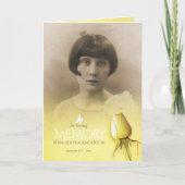 Funerale programmaorde van dienst gele roos programma (Voorkant)