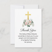 Funerale Religieuze Christelijke Floral Hartelijk  Bedankkaart (Voorkant)