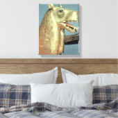 Funerary bedhead in de vorm van de godin canvas afdruk (Insitu (Slaapkamer))