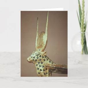 Funerary bedhead in de vorm van de heilige koe kaart