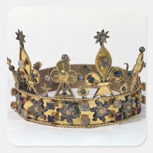 Funerary crown of Philippe of France 1404 Vierkante Sticker (Voorkant)