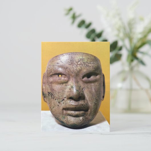 Funerary mask, Olmec, uit Mexico Briefkaart (Staand voorkant)