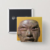 Funerary mask, Olmec, uit Mexico Vierkante Button 5,1 Cm (Voorkant /achterkant)