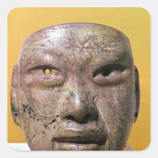 Funerary mask, Olmec, uit Mexico Vierkante Sticker (Voorkant)