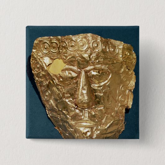 Funerary mask vierkante button 5,1 cm (Voorkant)