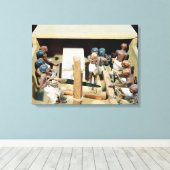 Funerary model of a carpentry workshop canvas afdruk (Insitu (Houten vloer))