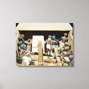 Funerary model of a carpentry workshop canvas afdruk