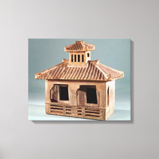 Funerary model of a house, Han Dynasty Canvas Afdruk (Voorkant)