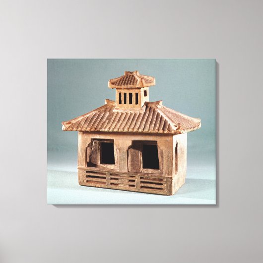 Funerary model of a house, Han Dynasty Canvas Afdruk (Voorkant)