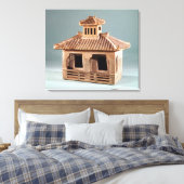 Funerary model of a house, Han Dynasty Canvas Afdruk (Insitu (Slaapkamer))