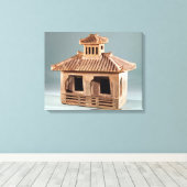 Funerary model of a house, Han Dynasty Canvas Afdruk (Insitu (Houten vloer))