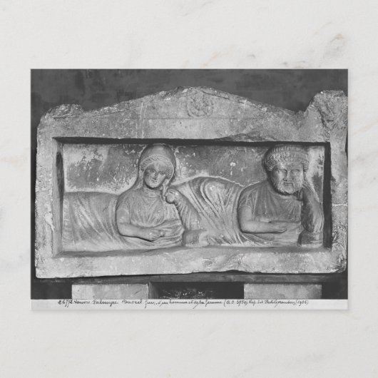 Funerary relief of a koppels uit Palmyra, Syrië Briefkaart (Voorkant)