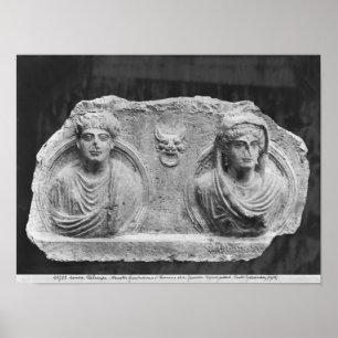 Funerary relief of a koppels uit Palmyra, Syrië Poster