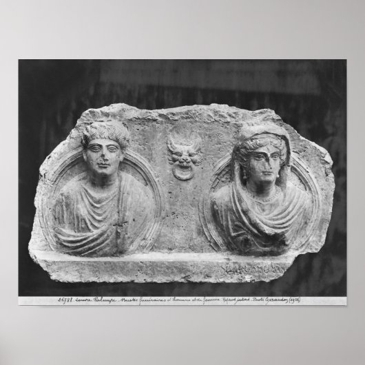 Funerary relief of a koppels uit Palmyra, Syrië Poster (Voorkant)