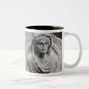 Funerary relief of a koppels uit Palmyra, Syrië Tweekleurige Koffiemok