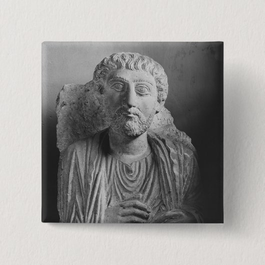 Funerary relief of a mannetje, uit Palmyra Vierkante Button 5,1 Cm (Voorkant)