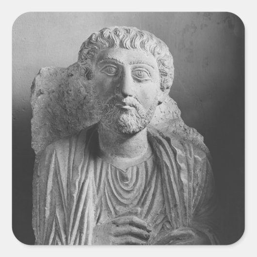Funerary relief of a mannetje, uit Palmyra Vierkante Sticker (Voorkant)