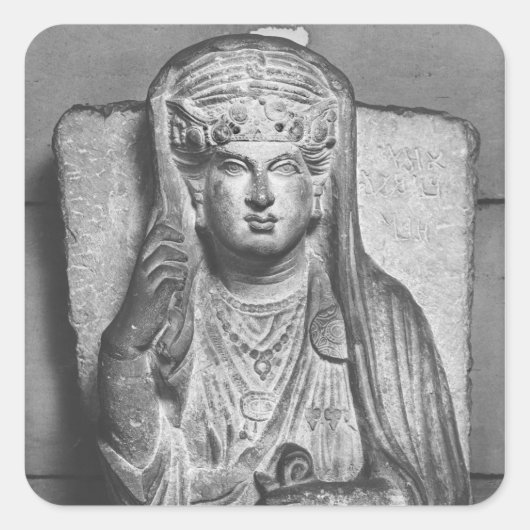Funerary relief of a vrouw figures, uit Palmyra Vierkante Sticker (Voorkant)