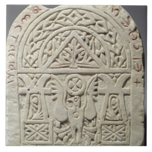 Funerary stela met een duif of adelaar, 8e tot 9e tegeltje