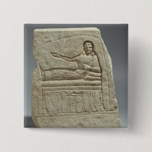 Funerary stela uit naam van de dame Artemis, voor Vierkante Button 5,1 Cm