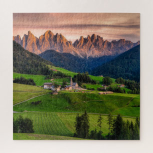 Funes, Italië schilderachtig landschapsfoto Legpuzzel