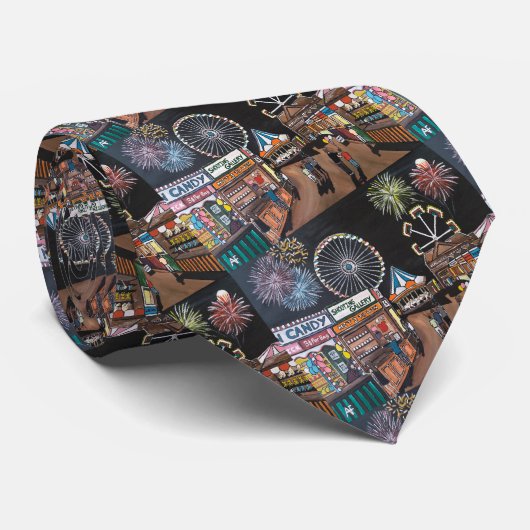 Funfair at Night Painting beroemd gemaakt door Alf Stropdas (Opgerold)