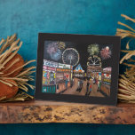 Funfair at Night Painting by Alfred Fox Fotoplaat<br><div class="desc">Funfair at Night Painting by Alfred Fox.</div>