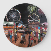 Funfair at Night Painting by Alfred Fox Grote Klok (Voorkant)