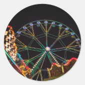 Funfair at Night Photo Ronde Sticker (Voorkant)