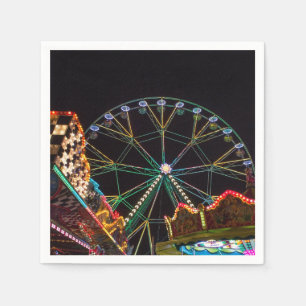 Funfair Ferris Wheel bij nacht Servet