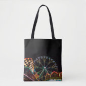 Funfair Ferris Wheel bij nacht Tote Bag (Voorkant)