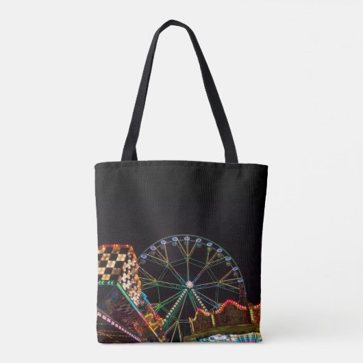 Funfair Ferris Wheel bij nacht Tote Bag (Achterkant)