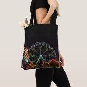 Funfair Ferris Wheel bij nacht Tote Bag (Dichtbij)
