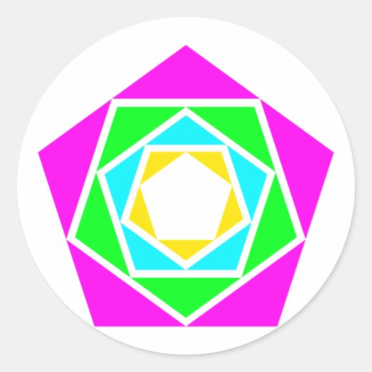Fünfecke pentagons ronde sticker (Voorkant)