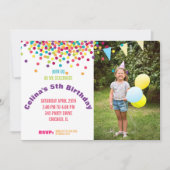 Funfetti Foto Birthday Party Kaart (Voorkant)