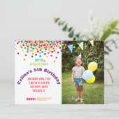 Funfetti Foto Birthday Party Kaart (Staand voorkant)