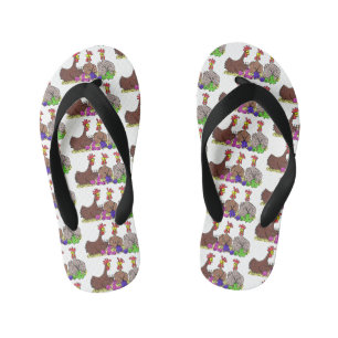 Funge breiende kippen cartoonillustratie kinder teenslippers