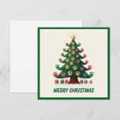 Funge dierpoten groene moderne kerstboom  feestdagenkaart (Voorkant / Achterkant)