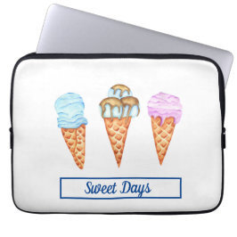 Funge en schattige gekleurde ijsjes laptop sleeve