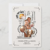 Funge handgetekende Save The Date kaart met liefde (Voorkant)