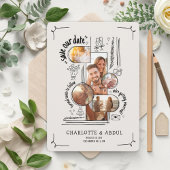 Funge handgetekende Save The Date kaart met liefde